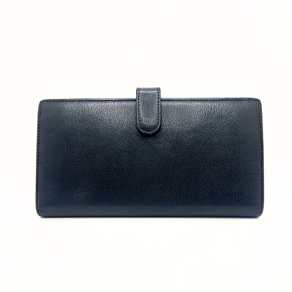 Authentic CHANEL CC Black Camellia Calfskin Leather Long Wallet W/ Serial Card - Picture 3 of 12